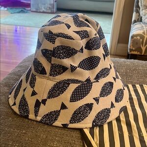 Lele Sadoughi Pattern long brim Bucket Hat